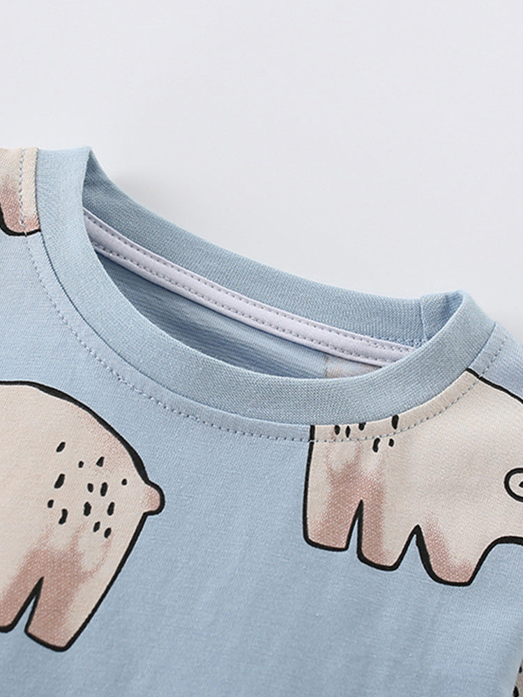 Arctic Friends Light Blue Polar Bear Pajama Set for Girls & Boys 2-9 Years