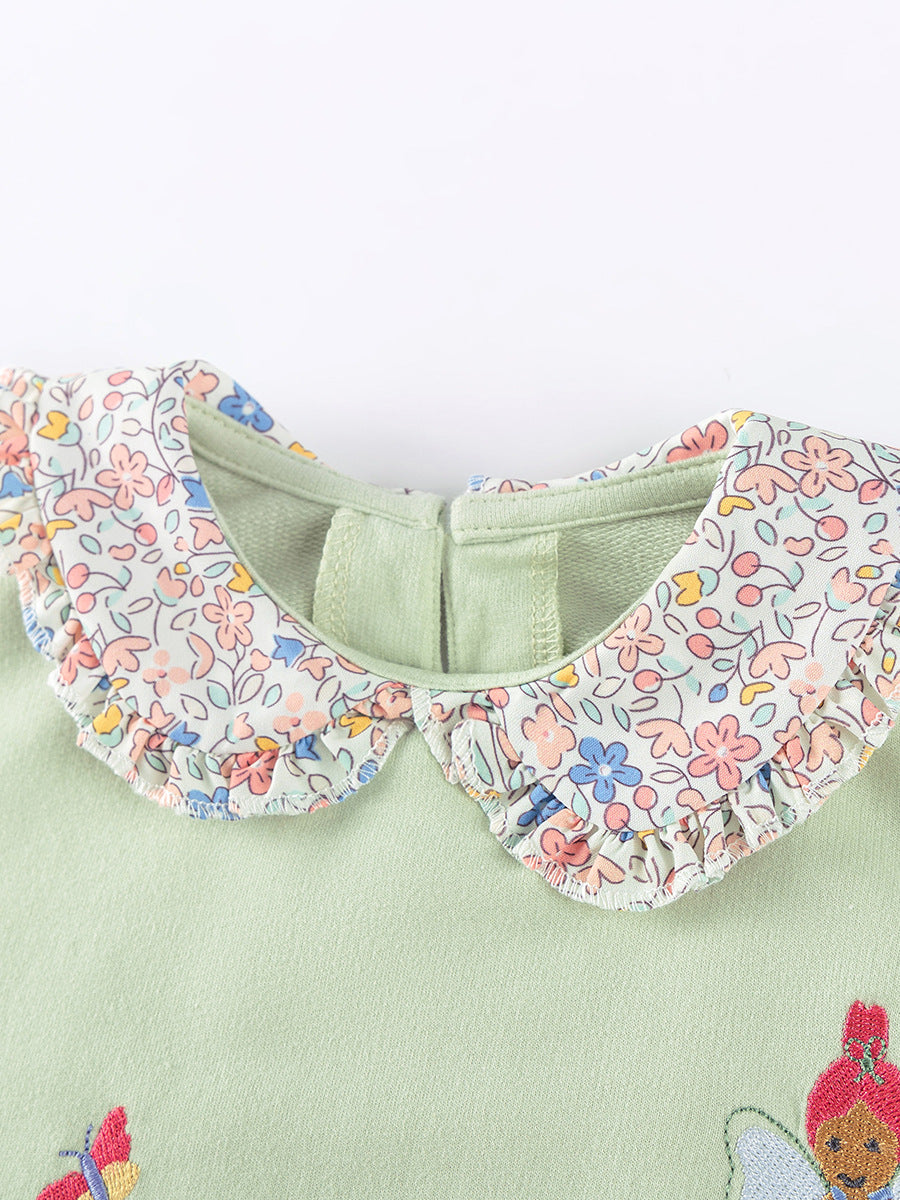 Fairy Garden Mint Collared Legging Set for Girls 2-9 Years