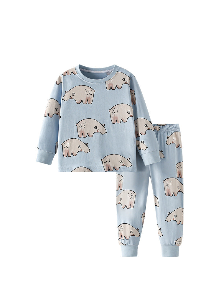 Arctic Friends Light Blue Polar Bear Pajama Set for Girls & Boys 2-9 Years