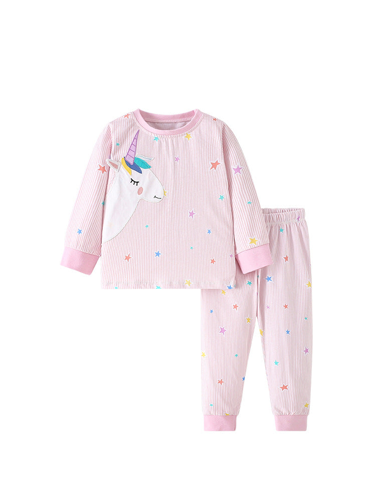Stardust Dreamer Pink Unicorn Pajama Set for Girls 2-9 Years