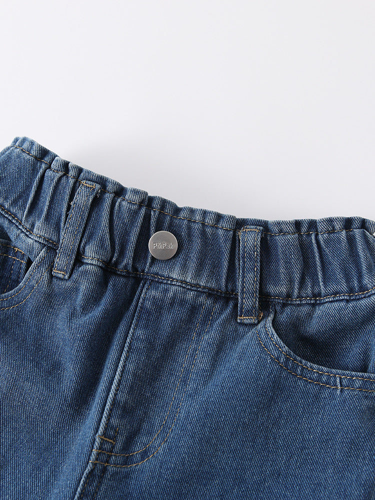 Flower Patch Appliqué Jeans for Girls 2-9 Years