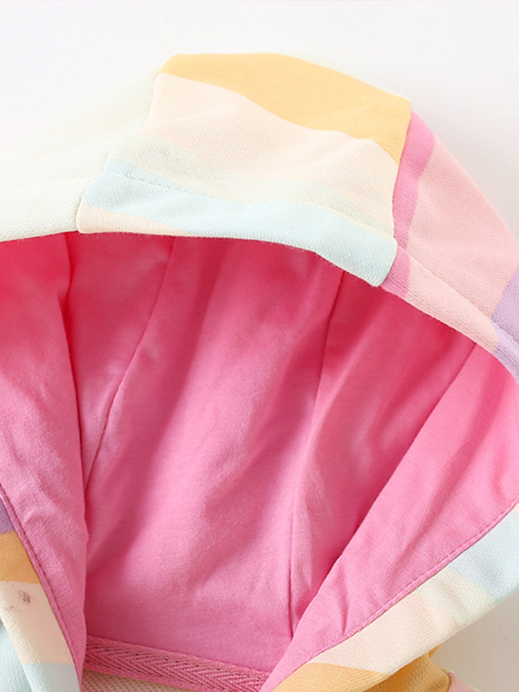 Pastel Waves Multi-Color Zip-Up Hoodie for Girls & Boys 2-9 Years