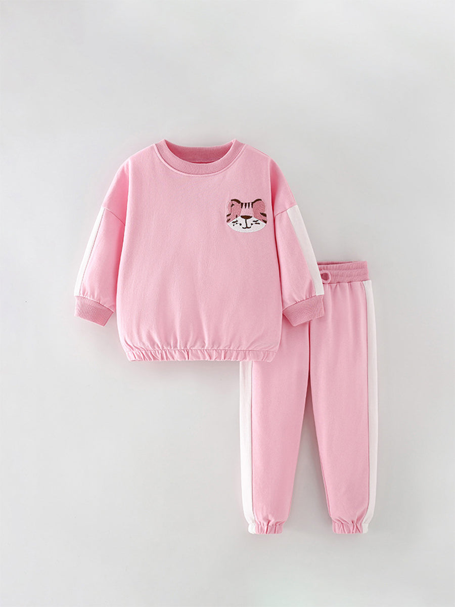 Glam Cat Pink Sequin Sweatsuit Set for Girls 2-9 Years