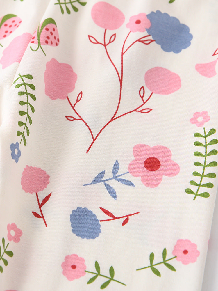 Whimsical Garden Floral Print Leggings for Girls 2-9 Years