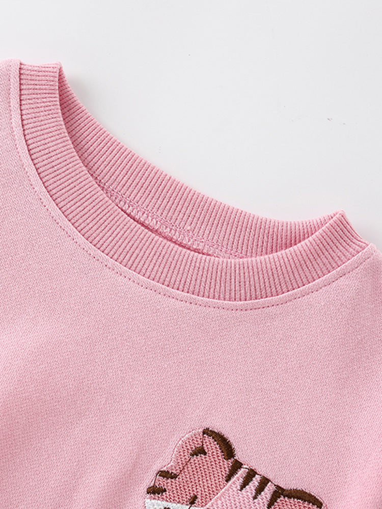 Glam Cat Pink Sequin Sweatsuit Set for Girls 2-9 Years