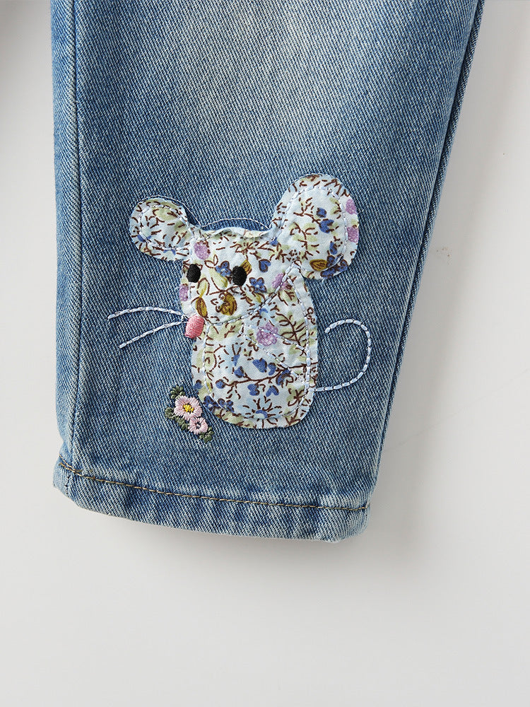 Sparkle Pals Sequin Appliqué Jeans for Girls 2-9 Years