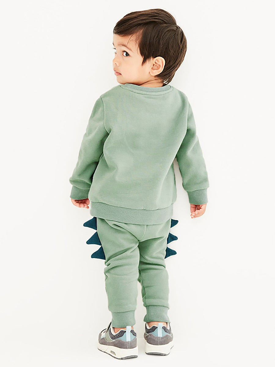 Snappy Crocodile Sage Green Sweatsuit Set for Girls & Boys 2-9 Years