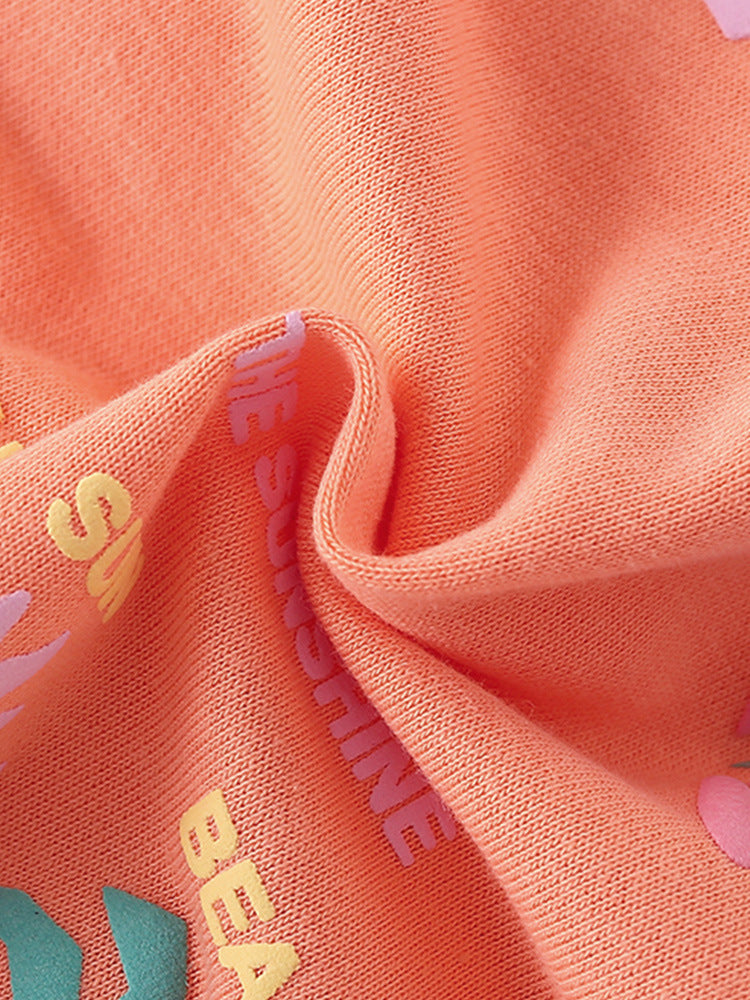 Surf Waves Tangerine Puff Print Sweatshirt for Girls & Boys 2-9 Years