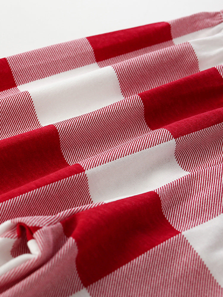 Holiday Friends Appliqué & Plaid Pajama Set for Girls & Boys 2-9 Years