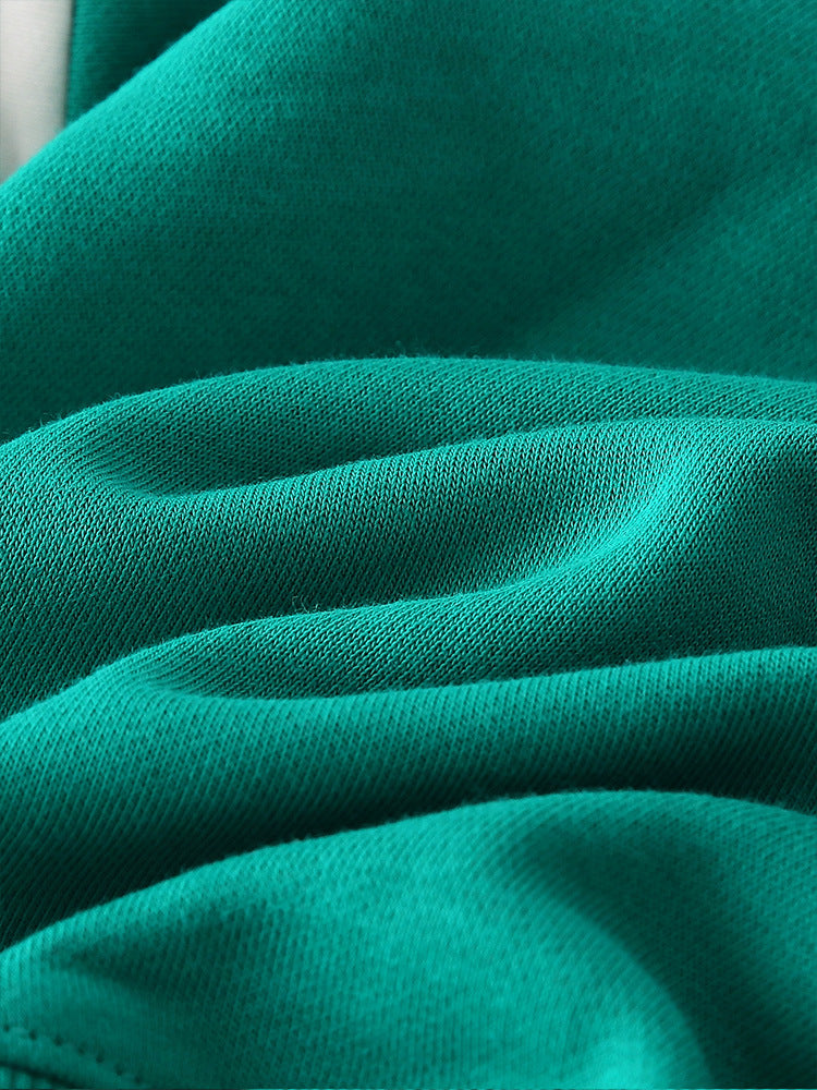 Varsity Stripe Teal Green Zip-Up Hoodie for Girls & Boys 2-9 Years