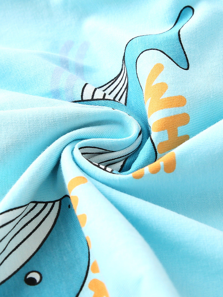 Whale of a Time Blue Graphic Pajama Set for Girls & Boys 2-9 Years