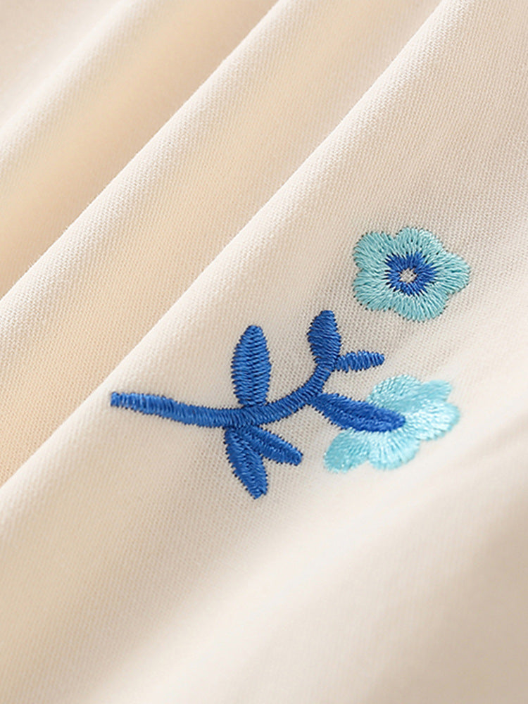 Fluttering Flowers Blue 3D Butterfly Skirt Set for Girls 2-9 Years