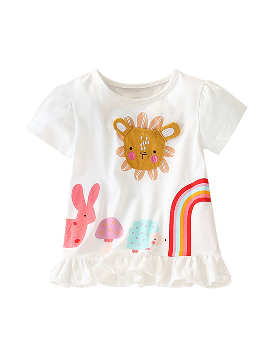 Woodland Wonders Cream Appliqué Ruffle Dress