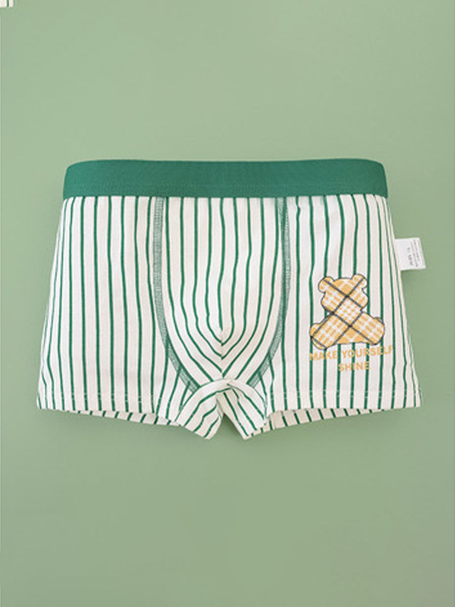 Classic Bear Green Assorted Boxer Briefs (4-Pack) for Boys