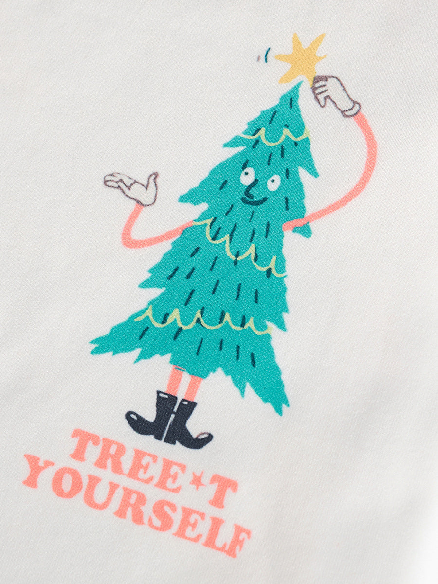 Silly Tree Holiday Plaid Pajama Set for Girls & Boys 2-9 Years