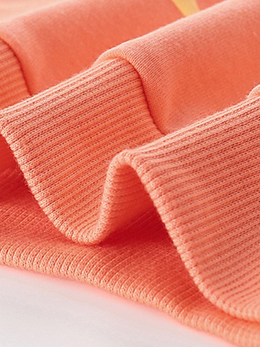 Surf Waves Tangerine Puff Print Sweatshirt for Girls & Boys 2-9 Years