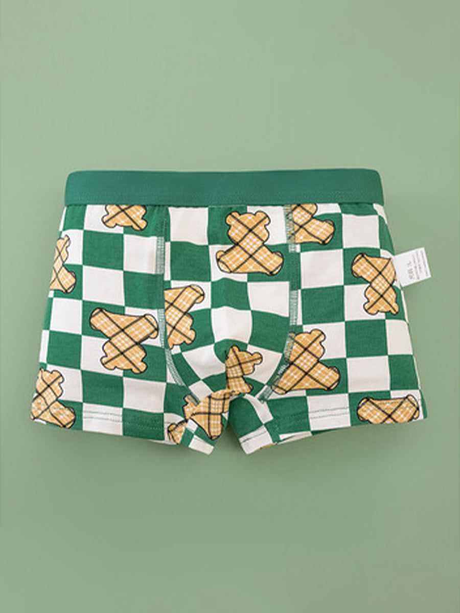 Classic Bear Green Assorted Boxer Briefs (4-Pack) for Boys
