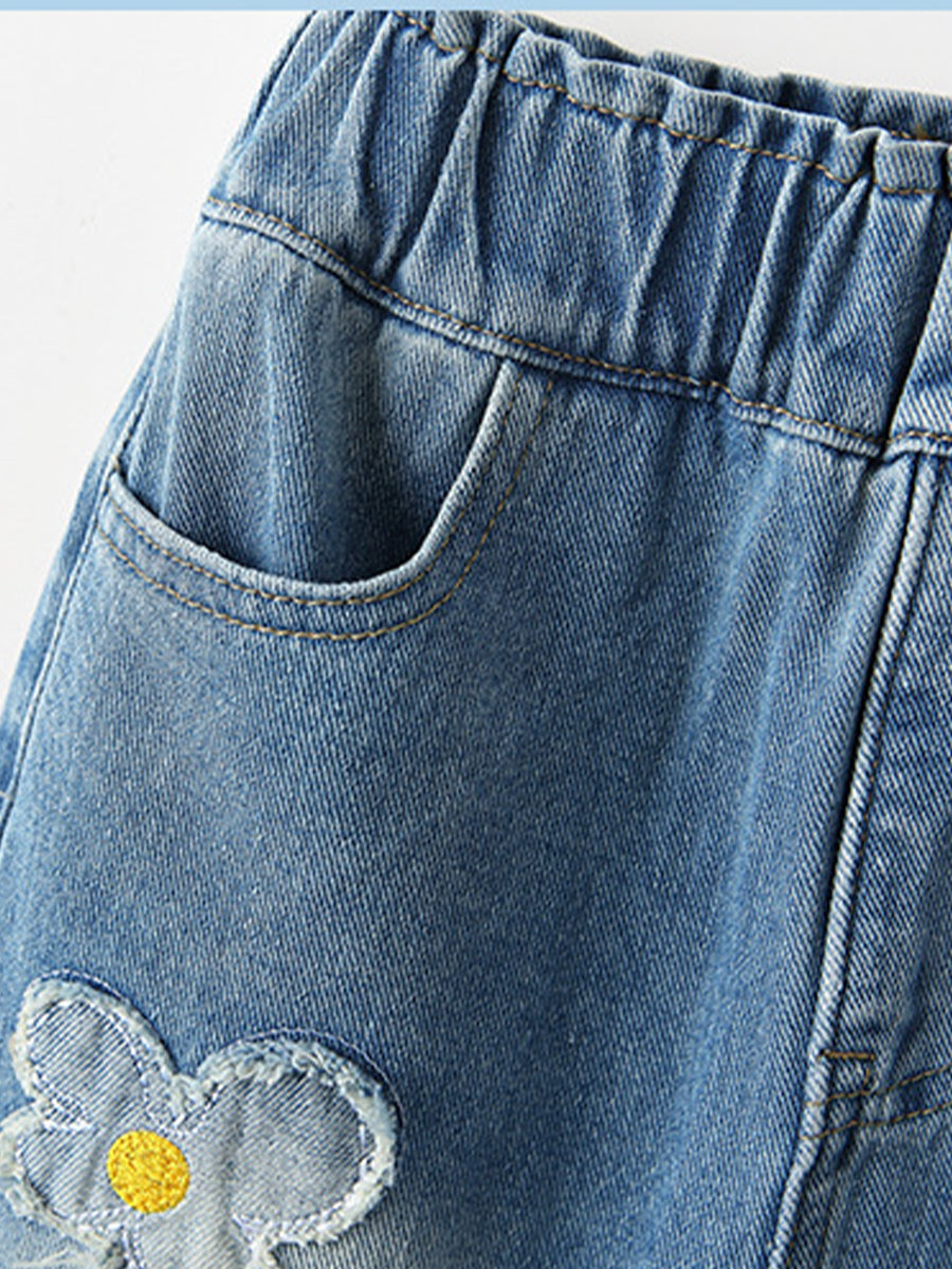 Sparkle Pals Sequin Appliqué Jeans for Girls 2-9 Years