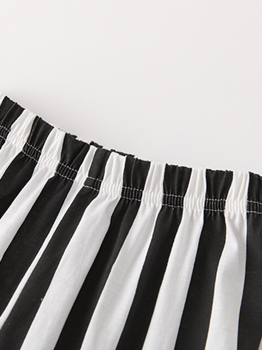 Geo Dino Black Graphic Tee & Striped Jogger Set for Boys 2-9 Years