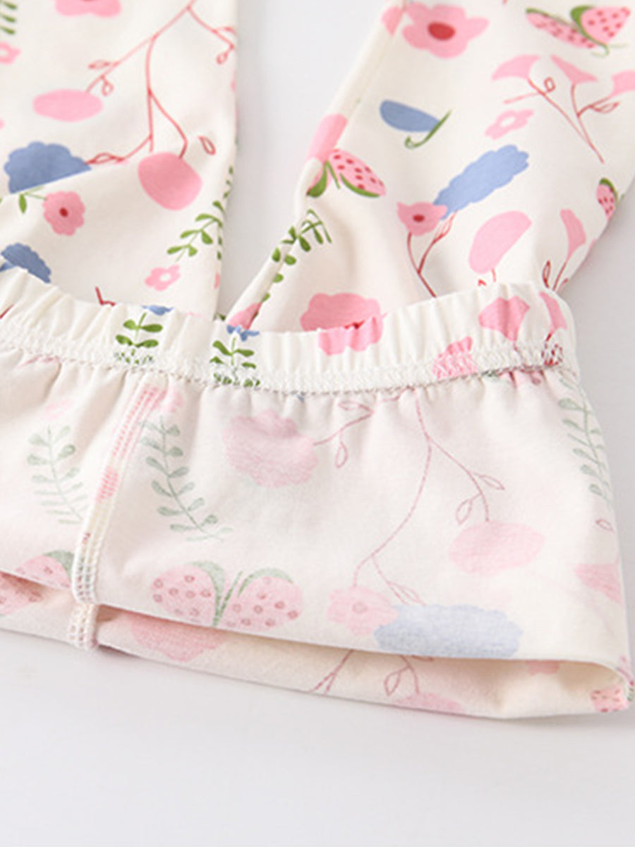 Whimsical Garden Floral Print Leggings for Girls 2-9 Years