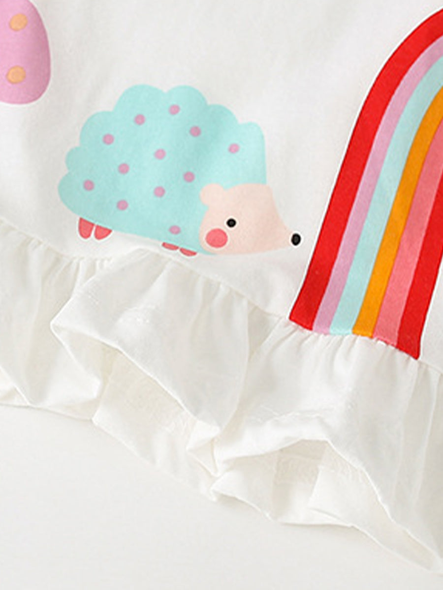Woodland Wonders Cream Appliqué Ruffle Dress