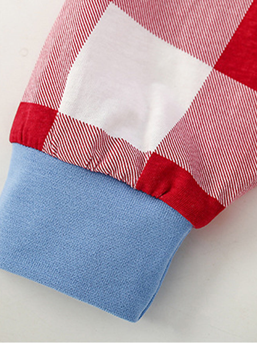 Holiday Friends Appliqué & Plaid Pajama Set for Girls & Boys 2-9 Years