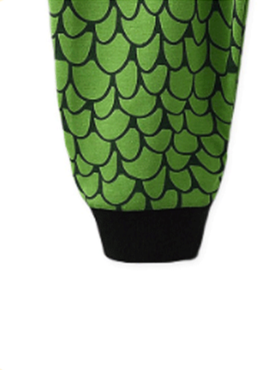 Cool Dino Green T-Rex & Scales Pajama Set for Boys 2-9 Years