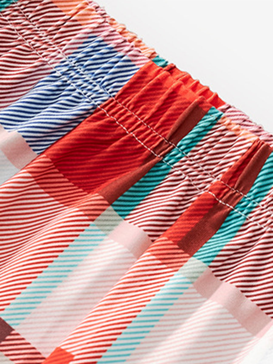 Silly Tree Holiday Plaid Pajama Set for Girls & Boys 2-9 Years