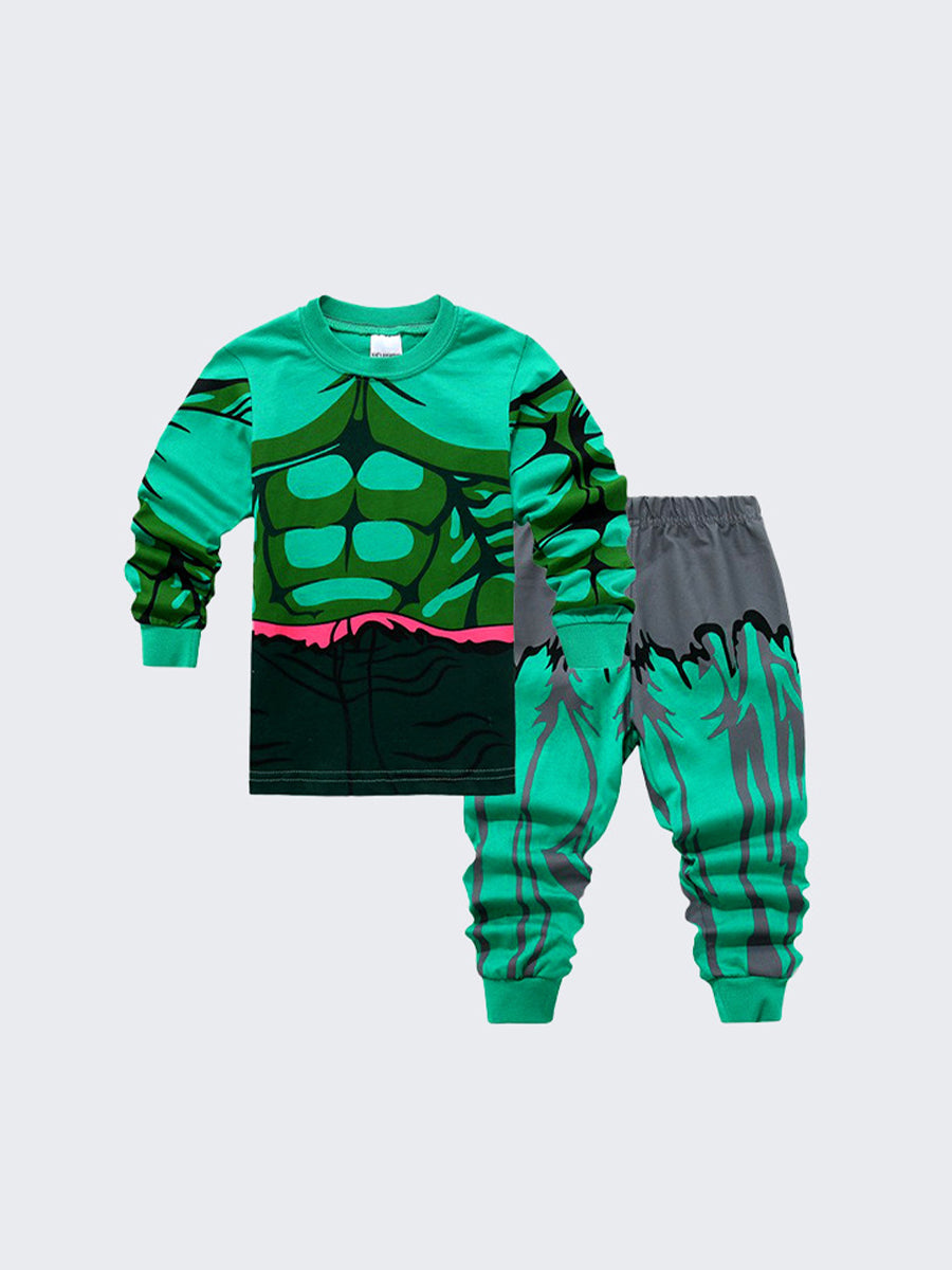 Incredible Hero Green Costume Pajama Set for Boys 2-9 Years
