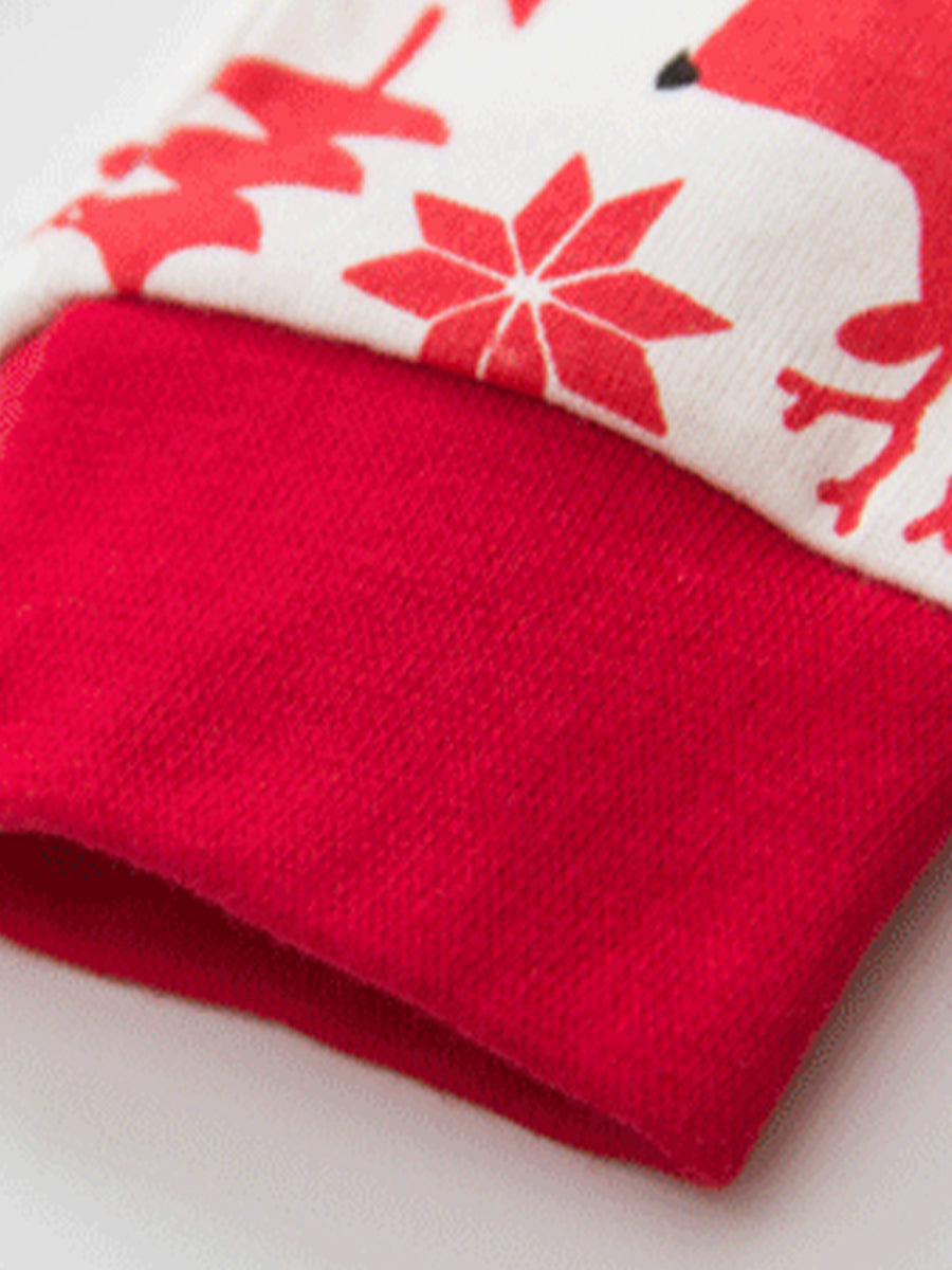 Santa's Little Helper Red Reindeer Pajama Set for Girls & Boys 2-9 Years