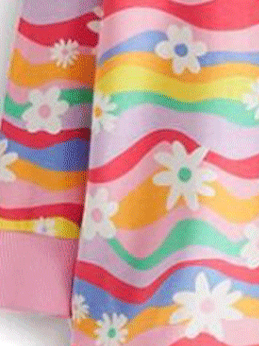 Daisy Dreamland Rainbow Wave Pajama Set for Girls 2-9 Years