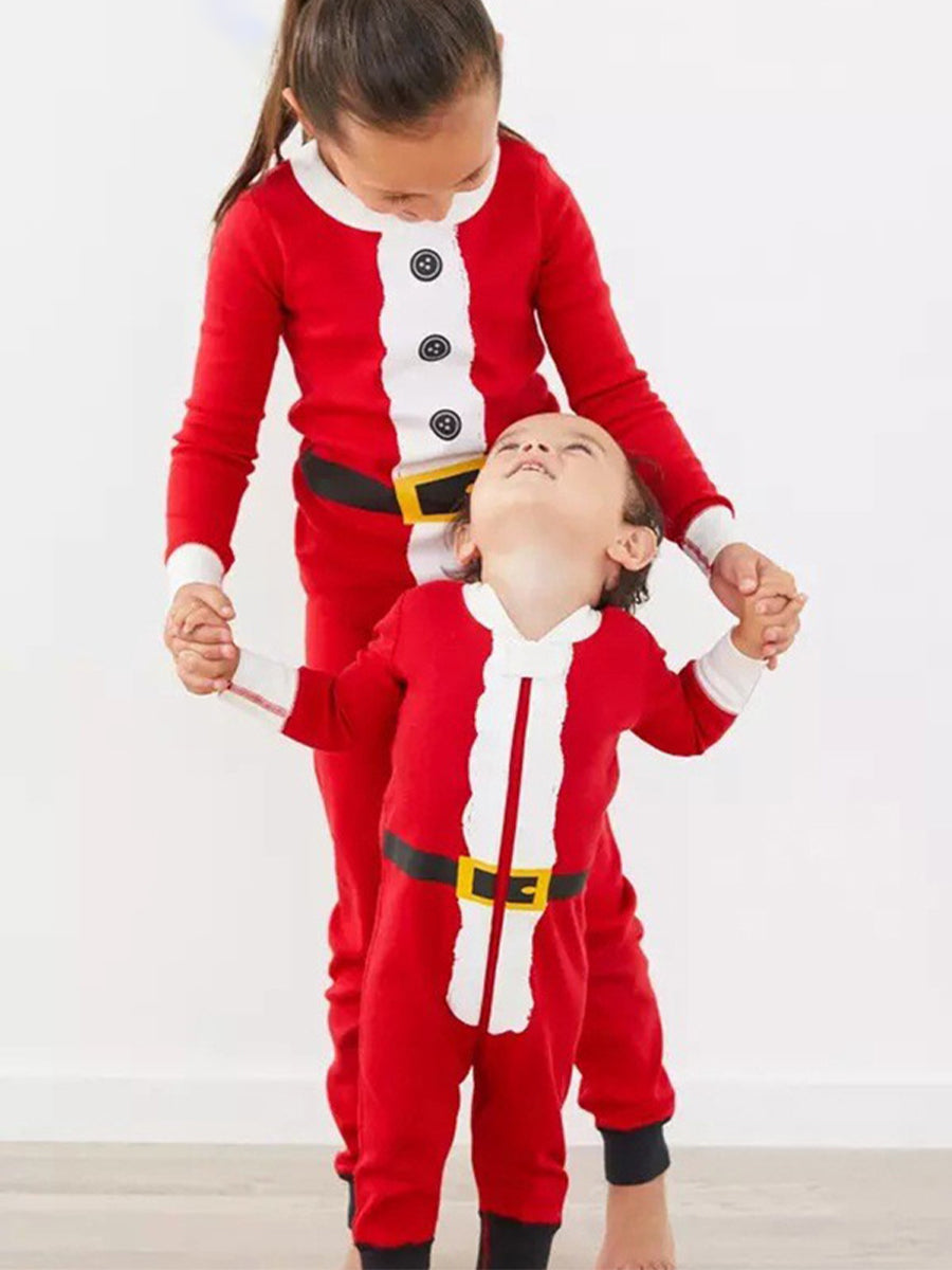 Santa's Helper Red Costume Pajama Set for Girls & Boys 2-9 Years