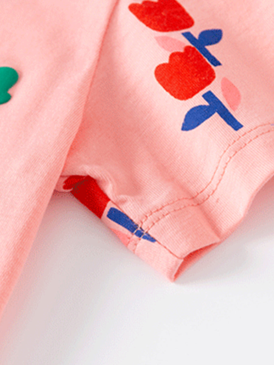 Fun Day Tulip Pink & Orange Shorts Set for Girls & Boys 2-9 Years