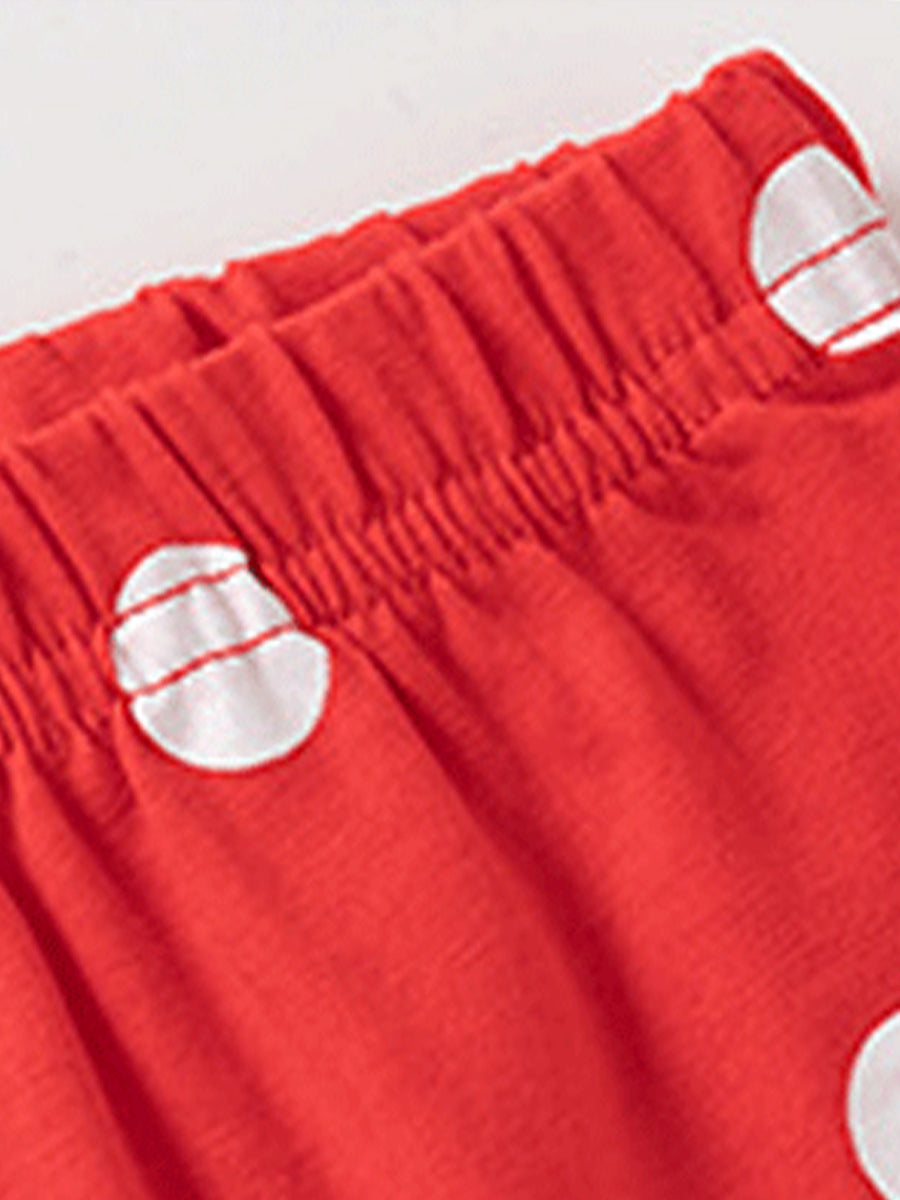 Jolly Santa Red Polka Dot Pajama Set for Girls & Boys 2-9 Years