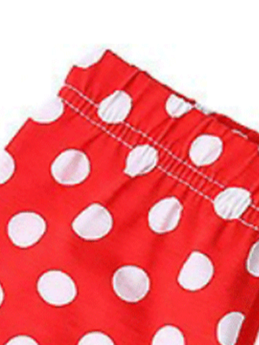 Sweet Santa Pink & Polka Dot Pajama Set for Girls 2-9 Years