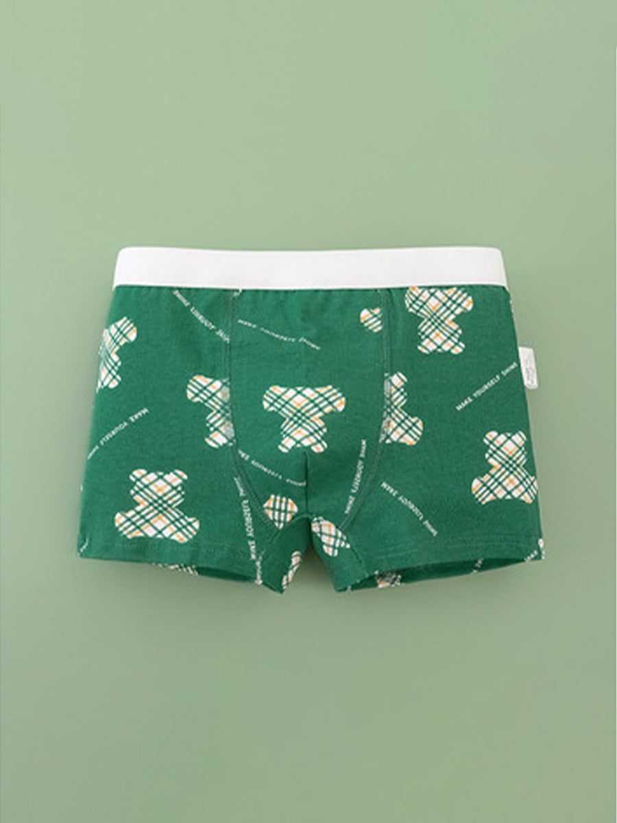 Classic Bear Green Assorted Boxer Briefs (4-Pack) for Boys