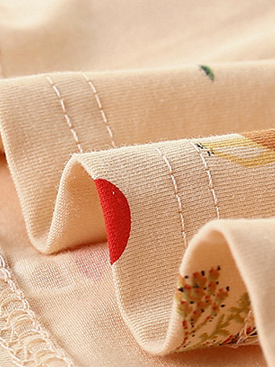 Festive Fawn Cream Reindeer Pocket Dress for Girls 2-9 Years