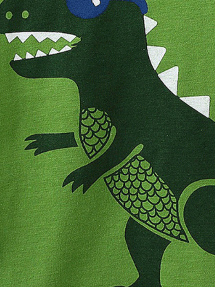 Cool Dino Green T-Rex & Scales Pajama Set for Boys 2-9 Years