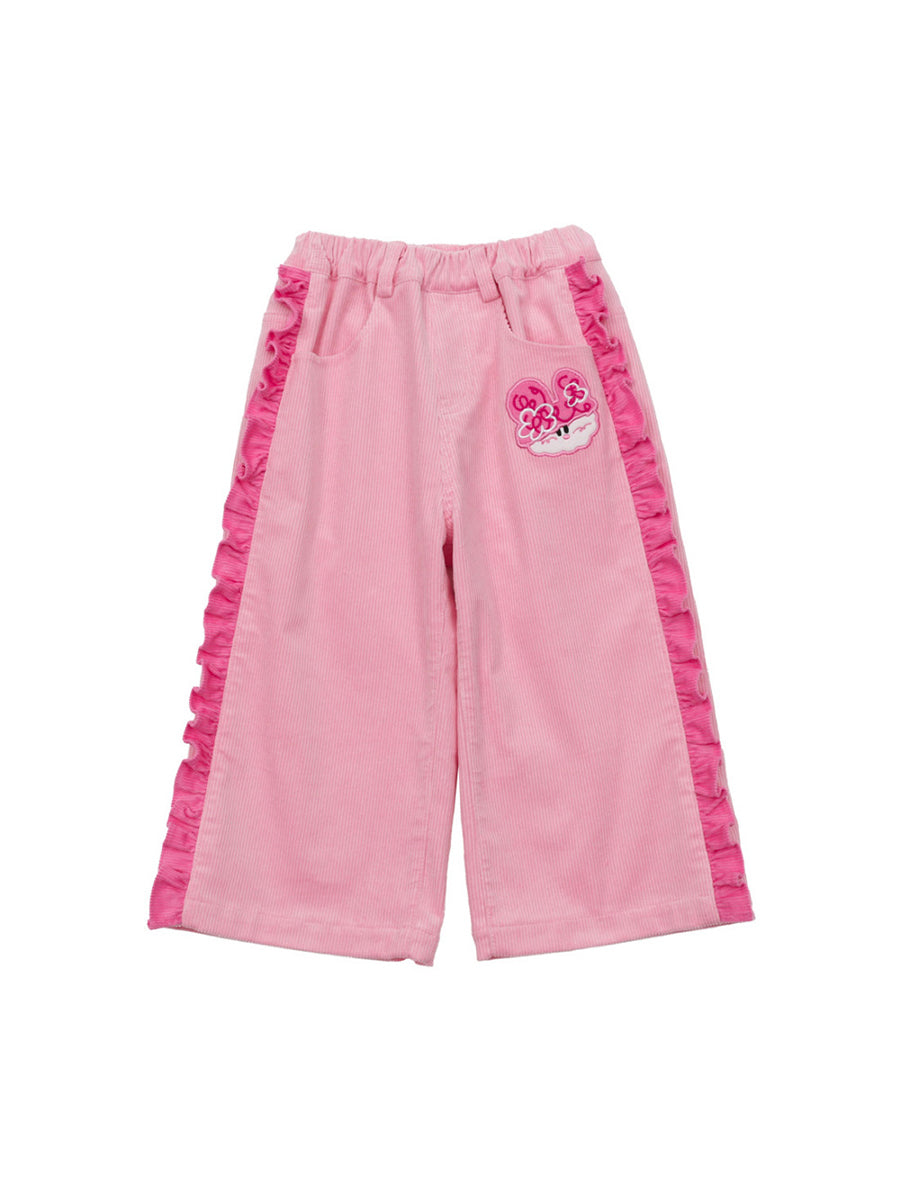 Sweet Bunny Lavender Graphic Sweatshirt & Pink Ruffle Corduroy Set for Girls 2-9 Years